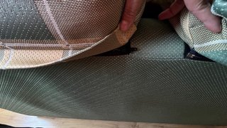 Sofá cama y 4 sillas tela