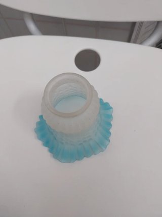 Paralume vintage vetro blu e bianco