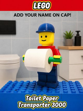 Portarotolo LEGO Personalizzabile 3D Nuovo