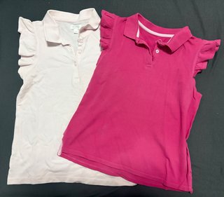 Lote 2 polos niña rosas volantes