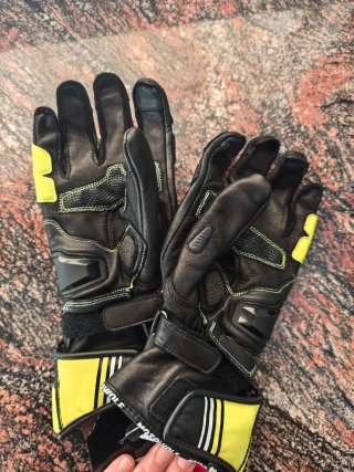 Guantes Moto Motowolf Piel XL Negro Amarillo flúor