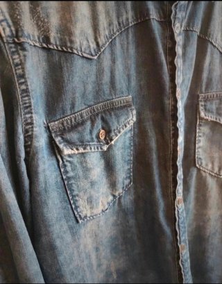Camicia jeans Zara Man Denim Slim Fit taglia L.