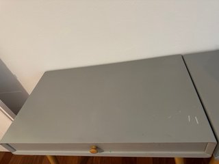 2 Escritorios Madera Gris Patas Nórdicas