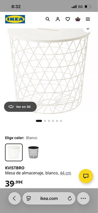 Mesa Auxiliar IKEA KVISTBRO Blanca