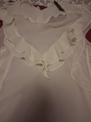 Conjunto pantalón y blusa blanco y rojo