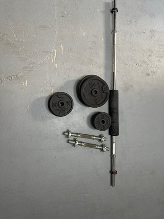 Set Kit Pesas Decathlon 28mm (36kg discos, 3 barra