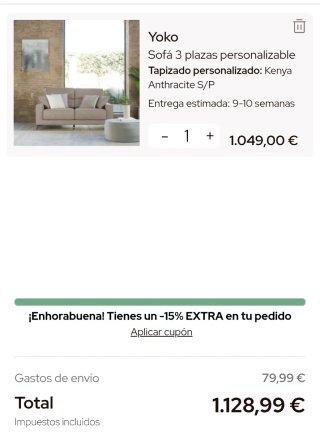 Sofá Banak Premium 200 cm con asientos deslizantes