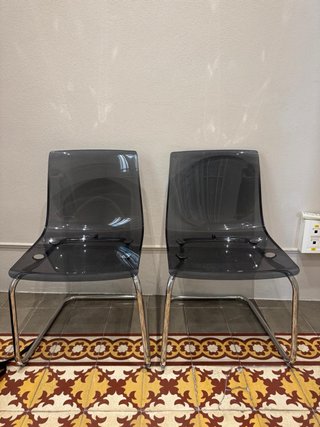 Juego de 2 sillas modernas transparentes