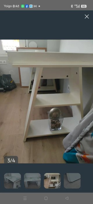 Mesa Escritorio Ikea Cristal y Madera