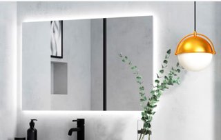 Espejo Baño Dorado con Luz LED