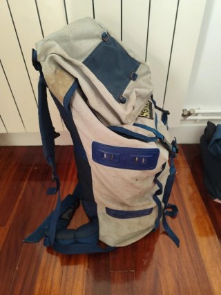 Mochila Serval Vintage 70s Beige/Azul