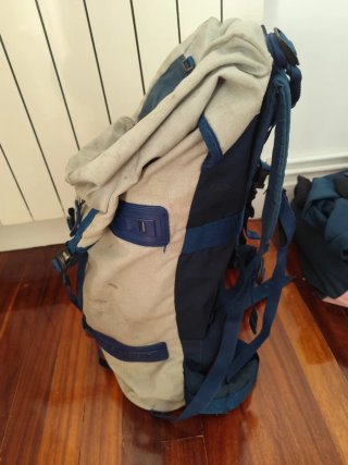 Mochila Serval Vintage 70s Beige/Azul
