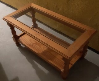 Mesa de centro madera y cristal