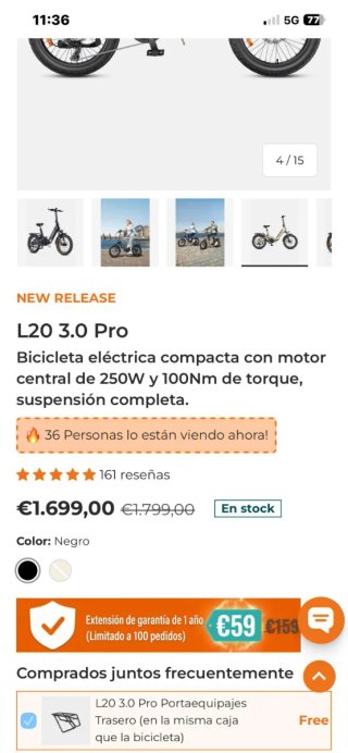 Bicicleta eléctrica ENGWIE L20 3.0 Pro