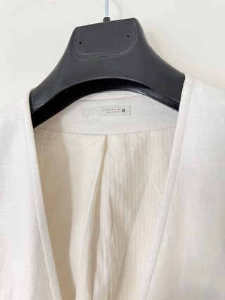 Americana Lino Sin Solapa Blanca Talla 52
