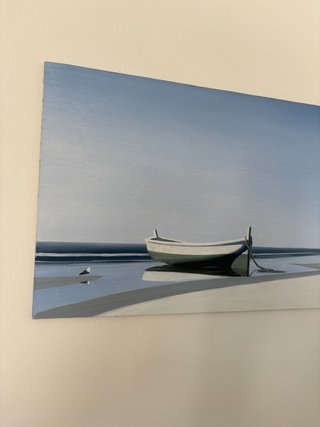 Cuadro Oleo Barca Playa - Obra de Arte Impecable!