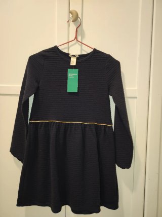 Vestido HyM azul marino T.8/10 años