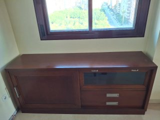 Conjunto Muebles Salón Madera Oscura