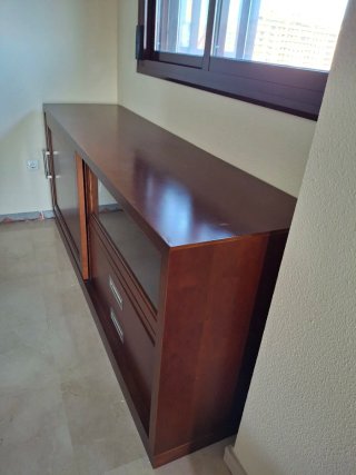 Conjunto Muebles Salón Madera Oscura