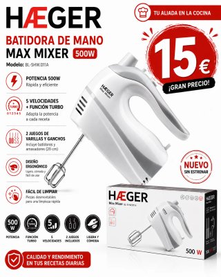 Batidora de Mano Haeger Max Mixer 500W