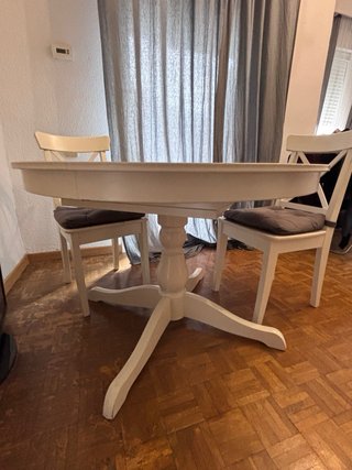 Mesa redonda extensible Ikea rosentorp 110/155cm