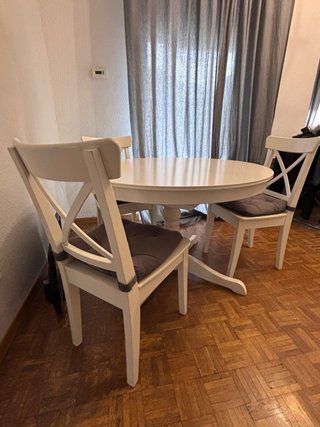 Mesa redonda extensible Ikea rosentorp 110/155cm