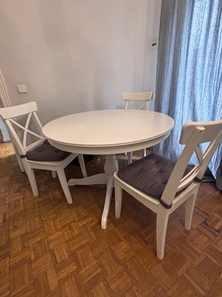 Mesa redonda extensible Ikea rosentorp 110/155cm