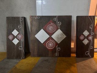 Set 3 Cuadros Madera Decorativos