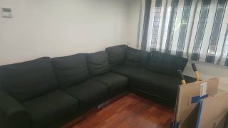 Sofá rinconera negro 3x2.20