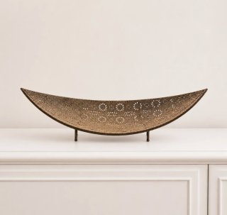 Centro de mesa metal dorado calado 64 cm