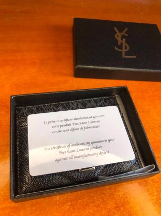 Cartera/Tarjetero Yves Saint Laurent (YSL) Negro