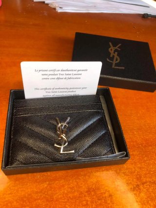 Cartera/Tarjetero Yves Saint Laurent (YSL) Negro