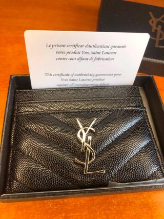 Cartera/Tarjetero Yves Saint Laurent (YSL) Negro