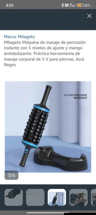 Masajeador Milageto Percusión 5 Niveles