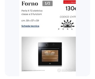 Forno elettrico Perla Lt 72