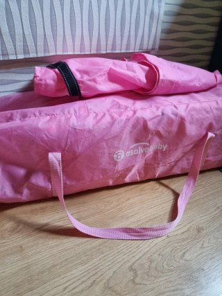 Cuna de viaje rosa Asalvo