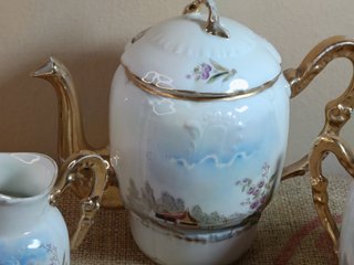 Conjunto Café Vintage Pintado a Mano