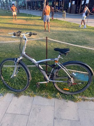 Bicicleta urbana plateada