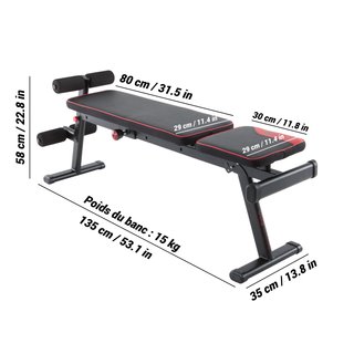 Banco de pesas y abdominales inclinable plegable Decathlon