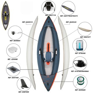 Canoa Kayak Hinchable Travesía 1 Plaza