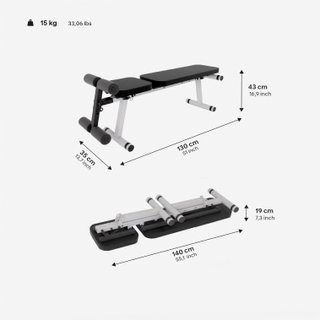 Banco Musculación Bench 500 Plegable Inclinable