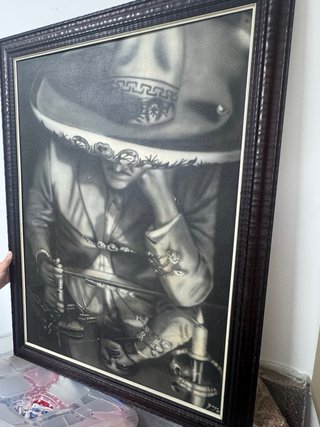 Cuadro Óleo Charro Mexicano Grande Marco
