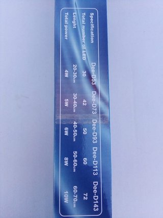 pantalla led 60 70 76 cm acuario pecera luz