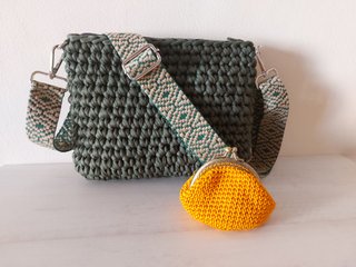 Bolso crochet bandolera verde nuevo