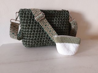 Bolso crochet bandolera verde nuevo