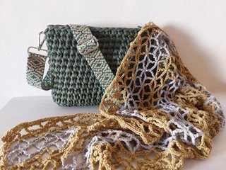 Bolso crochet bandolera verde nuevo