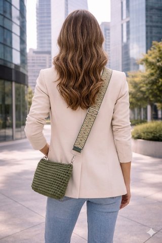 Bolso crochet bandolera verde nuevo