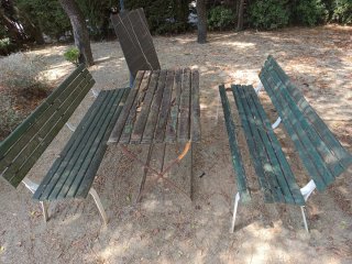 Mesa de jardín madera y metal