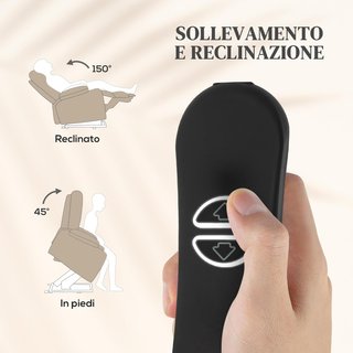 Sillón Eléctrico Elevador Reclinable 150°, Sillón Relax Eléctrico en Tela para Ancianos Con 8 Puntos de Masaje, Calefacción, Puerto USB, Mandos a Distancia, Reposapiés, Bolsillos Laterales, Beige