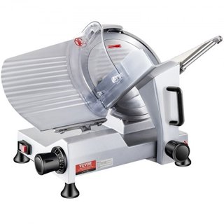 Cortadora de Carne Comercial, Cortadora de Alimentos Eléctrica de 240W, Cortadora de Alimentos Eléctrica de Cuchilla de Acero al Carbono de 10 Pulgadas, Cortadora de Carne de 350-400RPM, Grosor Aj...